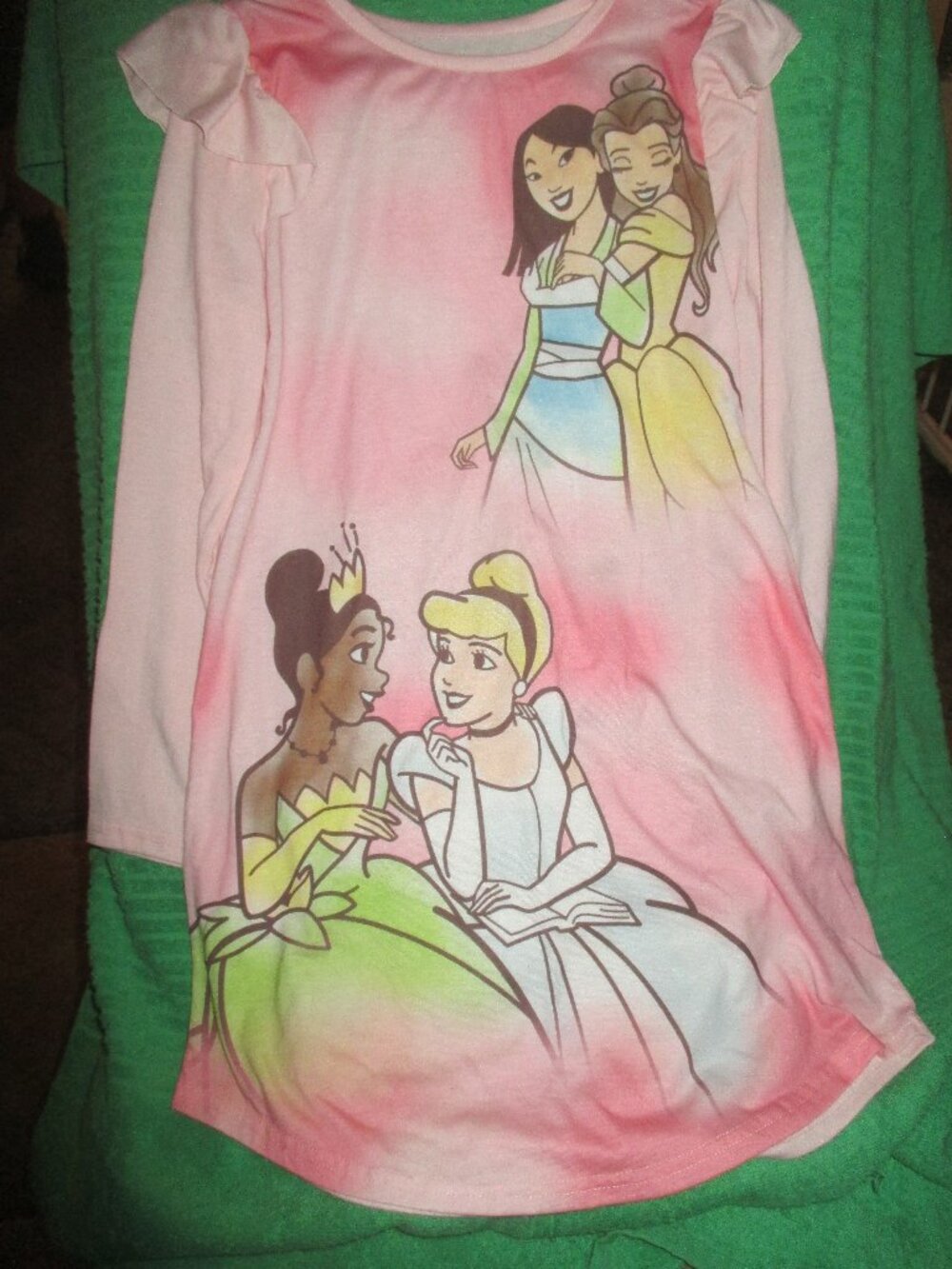 NWOT Girls Size M (7-8) Disney Princesses Night Gown Long Sleeved Pink - Picture 1 of 1